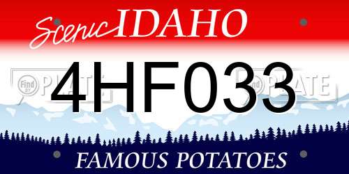 4HF033 Idaho License Plate