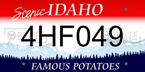 4HF049 Idaho License Plate