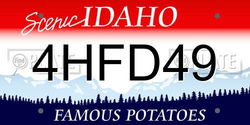 4HFD49 Idaho License Plate