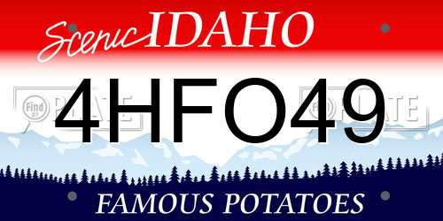 4HFO49 Idaho License Plate