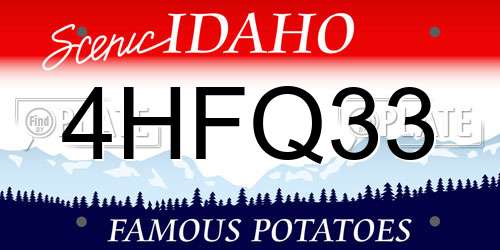 4HFQ33 Idaho License Plate