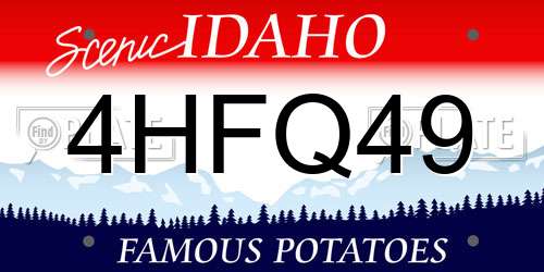 4HFQ49 Idaho License Plate