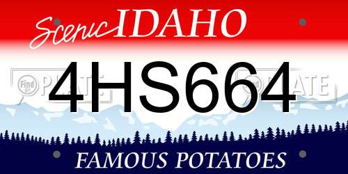 4HS664 Idaho License Plate