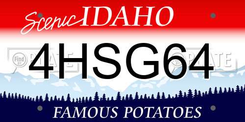 4HSG64 Idaho License Plate