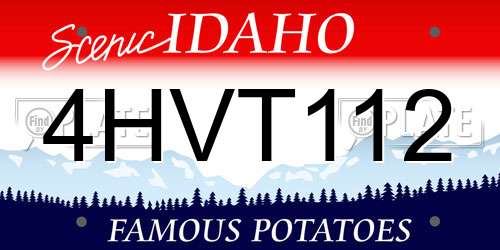 4HVT112 Idaho License Plate