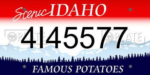 4I45577 Idaho License Plate