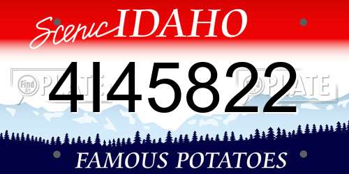 4I45822 Idaho License Plate