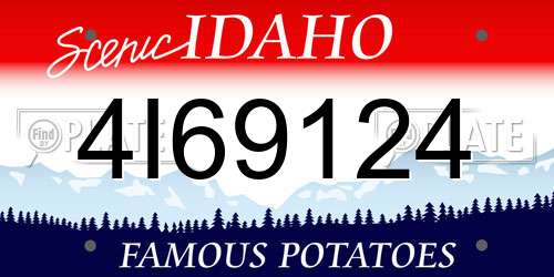 4I69124 Idaho License Plate