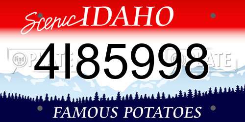 4I85998 Idaho License Plate