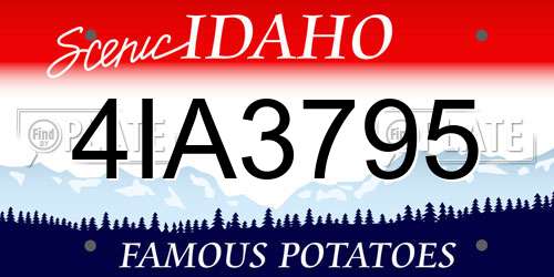 4IA3795 Idaho License Plate