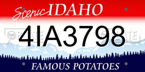 4IA3798 Idaho License Plate