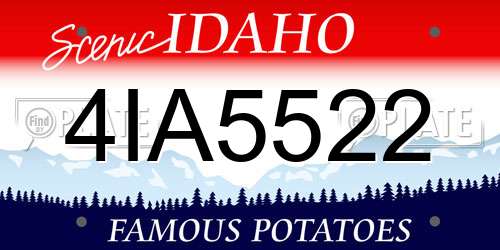 4IA5522 Idaho License Plate