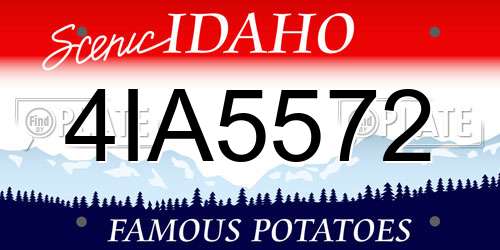4IA5572 Idaho License Plate