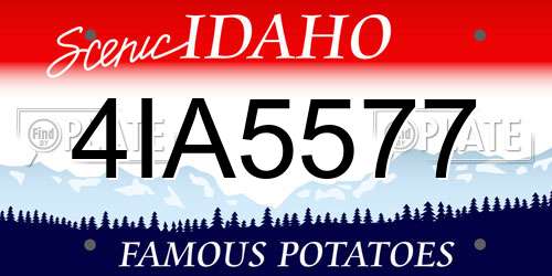 4IA5577 Idaho License Plate