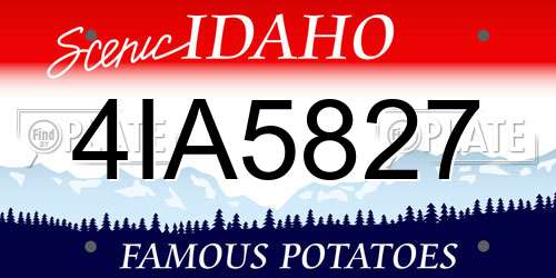 4IA5827 Idaho License Plate
