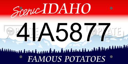 4IA5877 Idaho License Plate