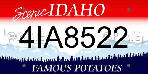 4IA8522 Idaho License Plate
