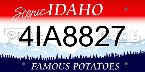 4IA8827 Idaho License Plate