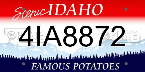 4IA8872 Idaho License Plate