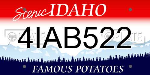 4IAB522 Idaho License Plate