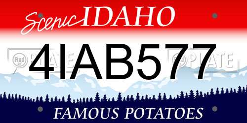 4IAB577 Idaho License Plate