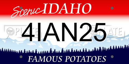4IAN25 Idaho License Plate