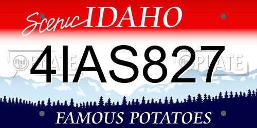 4IAS827 Idaho License Plate
