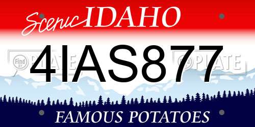 4IAS877 Idaho License Plate