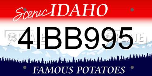 4IBB995 Idaho License Plate