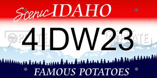 4IDW23 Idaho License Plate
