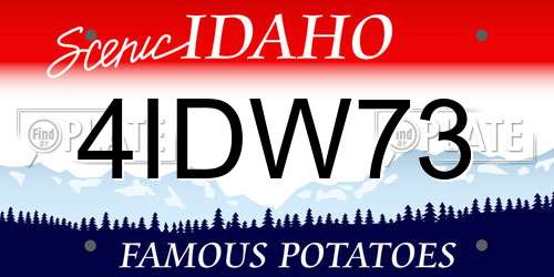4IDW73 Idaho License Plate