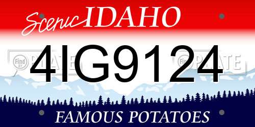 4IG9124 Idaho License Plate