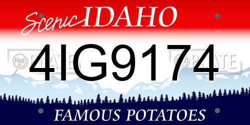 4IG9174 Idaho License Plate