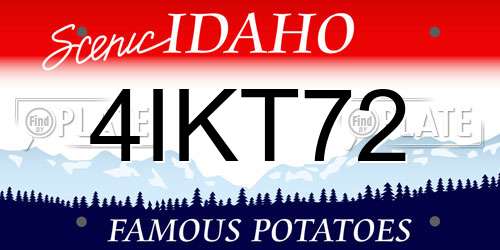4IKT72 Idaho License Plate