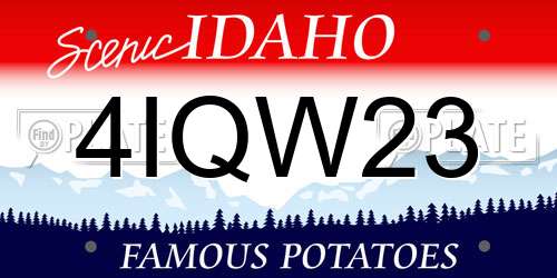 4IQW23 Idaho License Plate