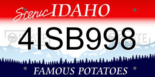 4ISB998 Idaho License Plate