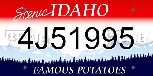 4J51995 Idaho License Plate