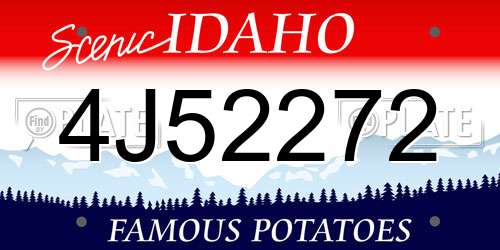 4J52272 Idaho License Plate