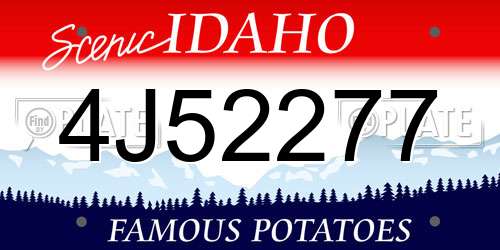 4J52277 Idaho License Plate