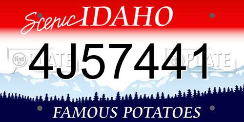 4J57441 Idaho License Plate