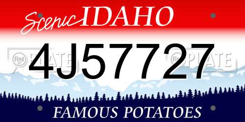 4J57727 Idaho License Plate