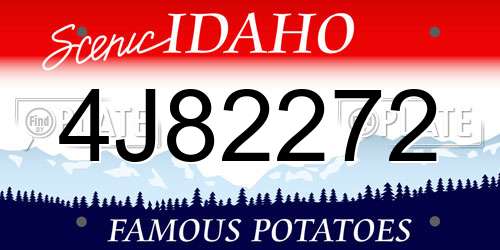4J82272 Idaho License Plate