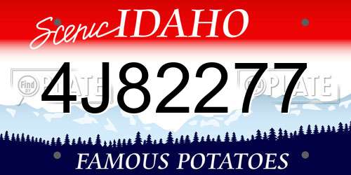4J82277 Idaho License Plate
