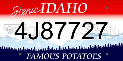 4J87727 Idaho License Plate