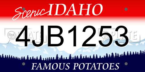 4JB1253 Idaho License Plate