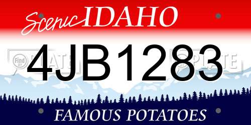 4JB1283 Idaho License Plate