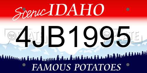 4JB1995 Idaho License Plate