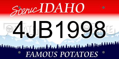 4JB1998 Idaho License Plate