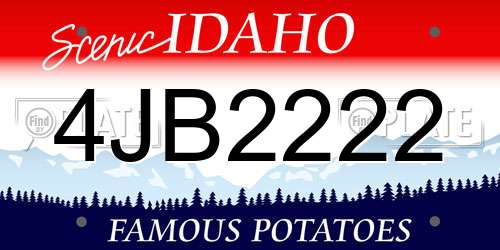 4JB2222 Idaho License Plate