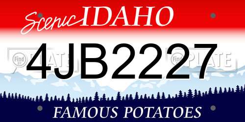 4JB2227 Idaho License Plate
